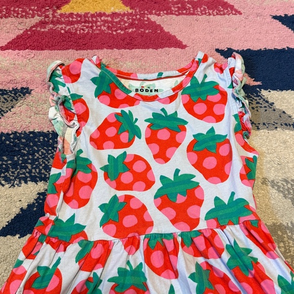 Mini Boden Cotton Strawberry Dress - Picture 2 of 7